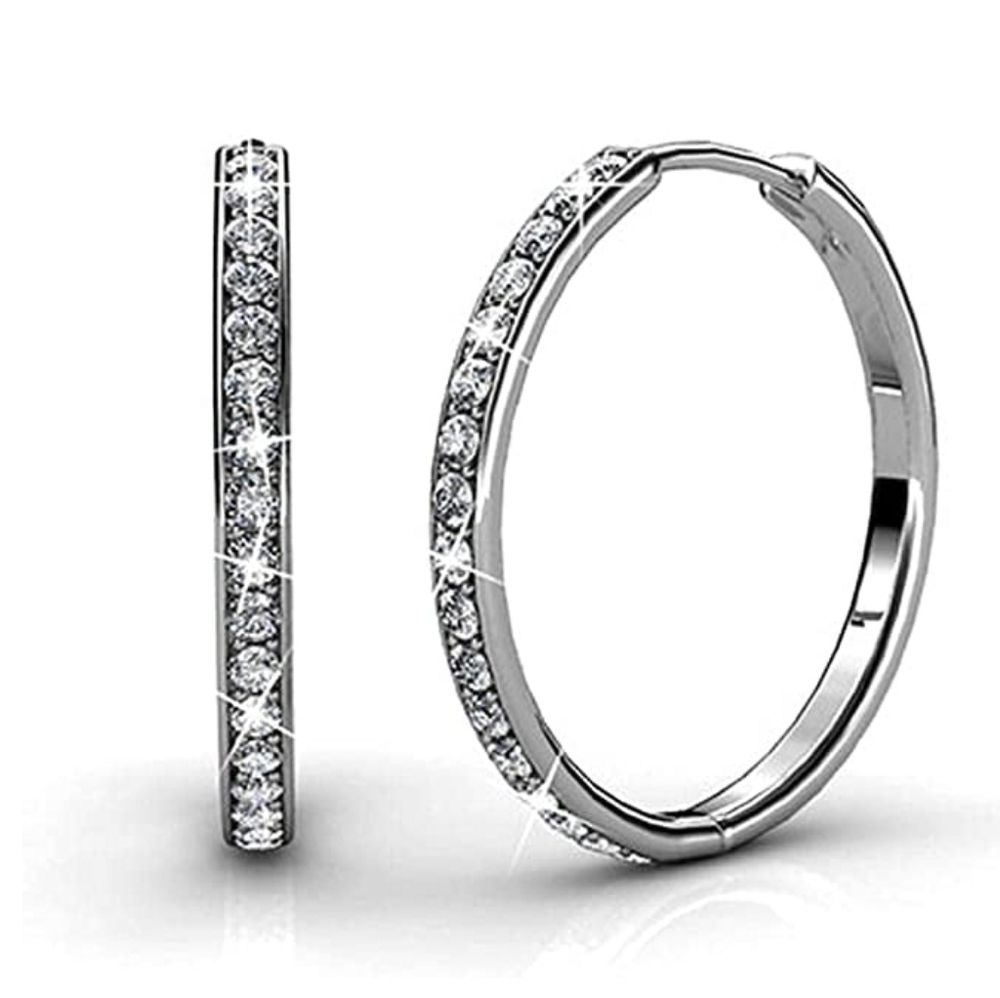 💎Genuine Swarovski Crystal Hoop Earrings